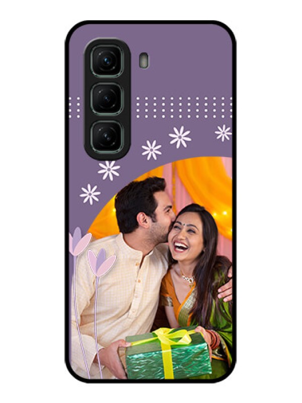 Custom Infinix Hot 50 5G Custom Glass Phone CaseLavender Flowers Design