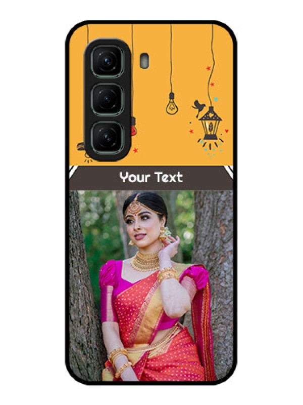 Custom Infinix Hot 50 5G Custom Glass Phone CaseWith Family Picture And Icons