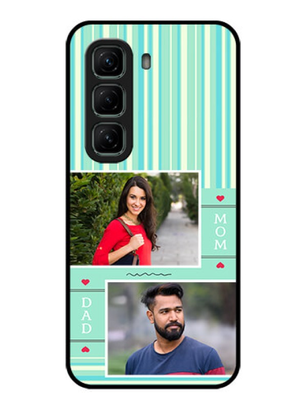 Custom Infinix Hot 50 5G Custom Glass Phone CaseMom and Dad Pic Design