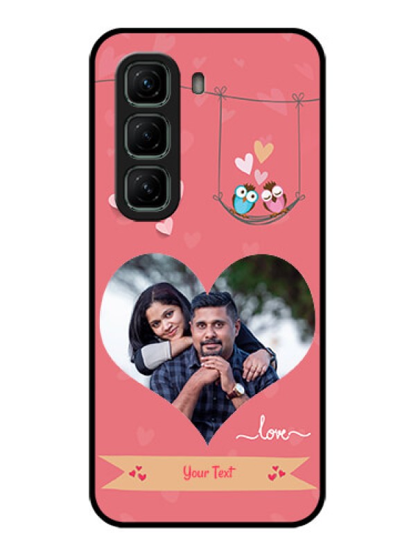 Custom Infinix Hot 50 5G Custom Glass Phone CasePeach Color Love Design