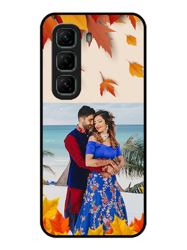 Custom Infinix Hot 50 5G Custom Glass Phone CaseAutumn Maple Leaves Design