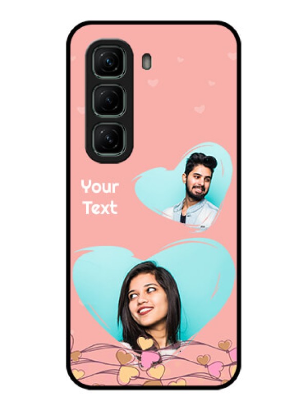 Custom Infinix Hot 50 5G Custom Glass Phone CaseLove Doodle Design