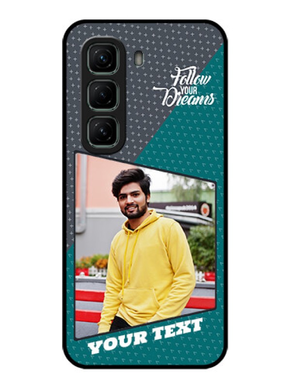 Custom Infinix Hot 50 5G Custom Glass Phone CaseBackground Pattern Design With Quote