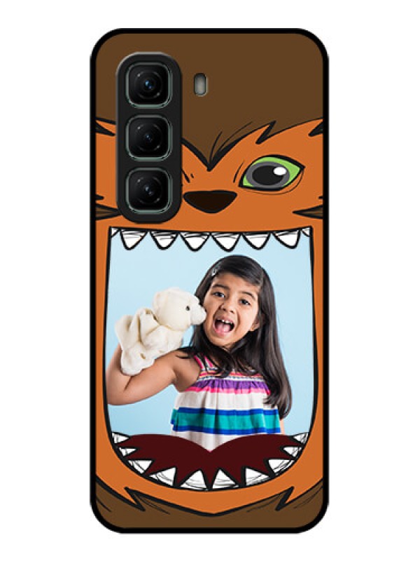 Custom Infinix Hot 50 5G Custom Glass Phone CaseOwl Monster Back Case Design