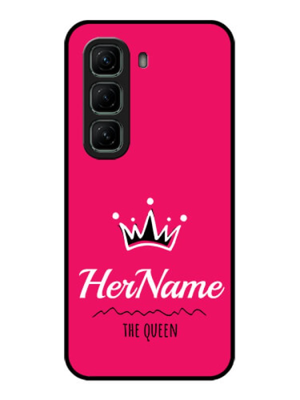 Custom Infinix Hot 50 5G Custom Glass Phone CaseQueen With Name Design
