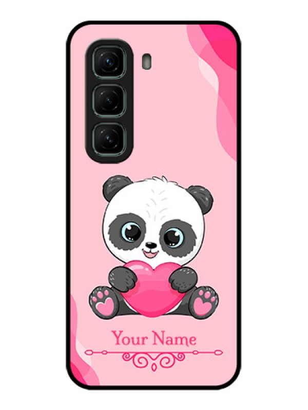 Custom Infinix Hot 50 5G Custom Glass Phone CaseCute Panda Design