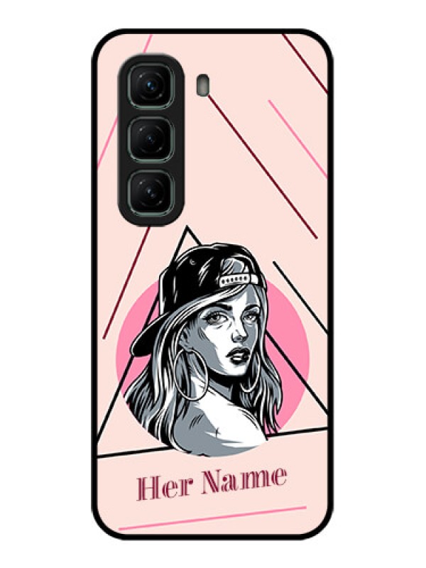 Custom Infinix Hot 50 5G Custom Glass Phone CaseRockstar Girl Design