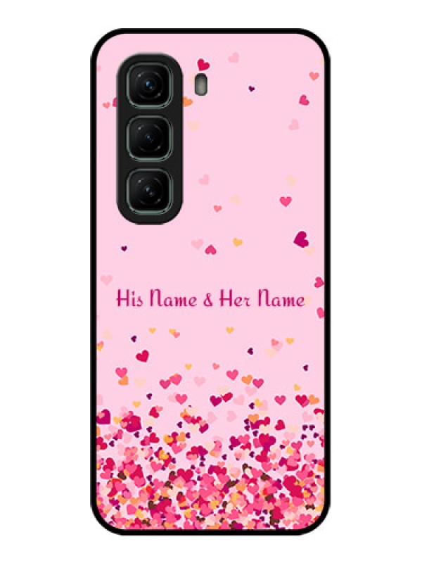 Custom Infinix Hot 50 5G Custom Glass Phone CaseFloating Hearts Design