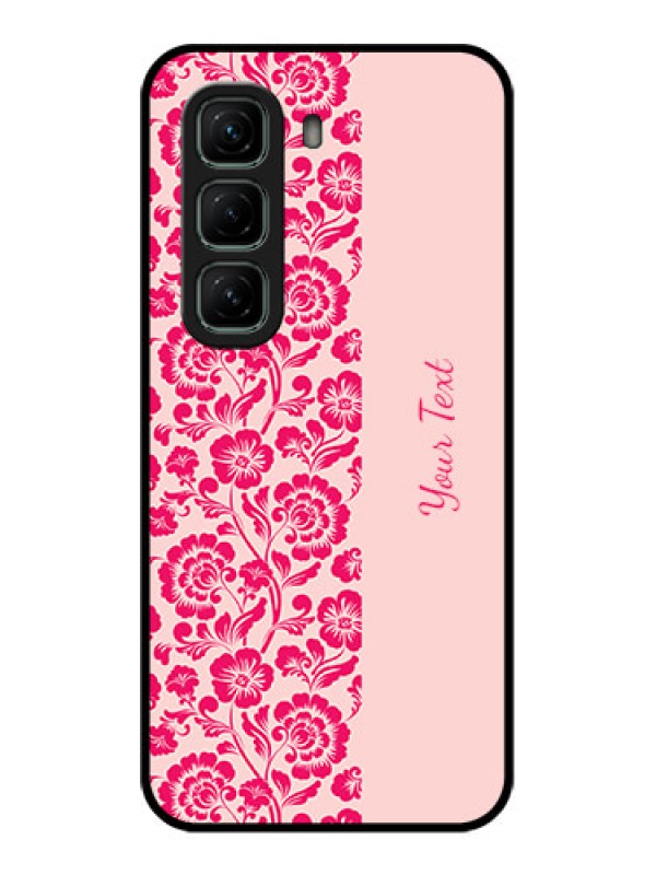 Custom Infinix Hot 50 5G Custom Glass Phone CaseAttractive Floral Pattern Design