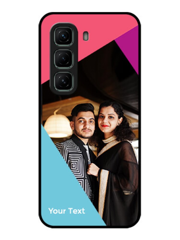 Custom Infinix Hot 50 5G Custom Glass Phone CaseStacked Triple Colour Design