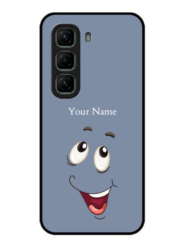 Custom Infinix Hot 50 5G Custom Glass Phone CaseLaughing Cartoon Face Design