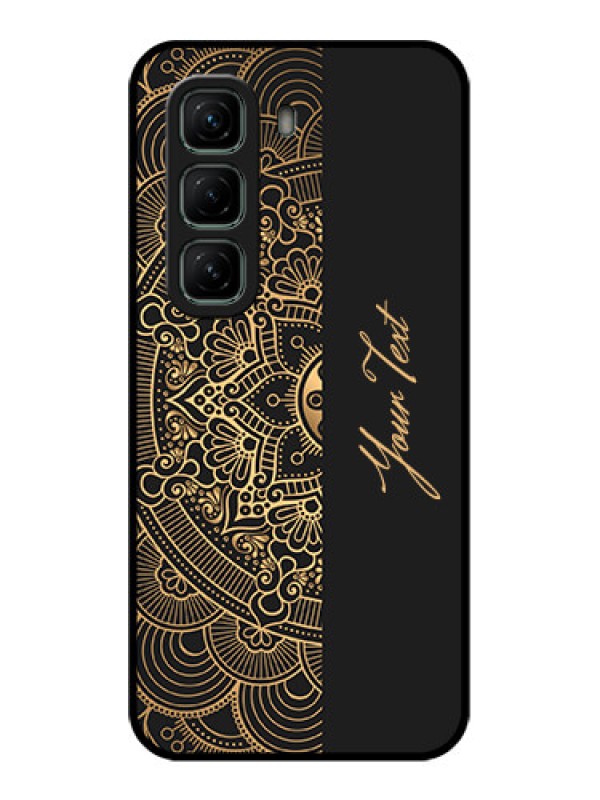 Custom Infinix Hot 50 5G Custom Glass Phone CaseMandala Art With Custom Text Design