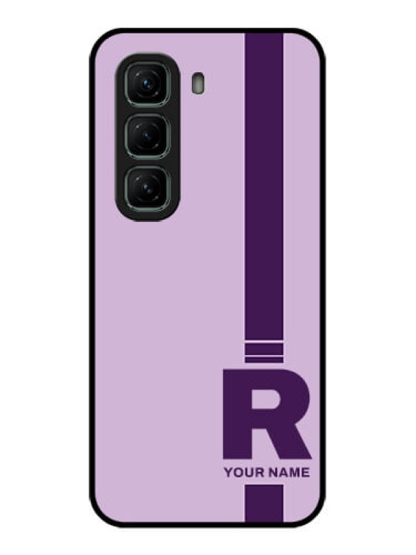 Custom Infinix Hot 50 5G Custom Glass Phone CaseSimple Dual Tone Stripe With Name Design