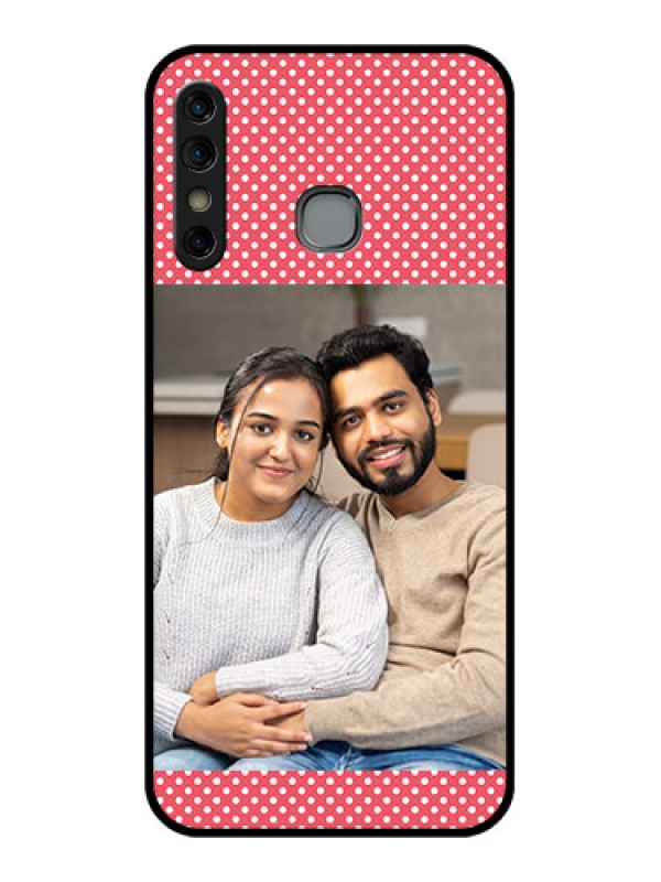 Custom Infinix Hot 8 Custom Glass Phone Case - White Dotted Design