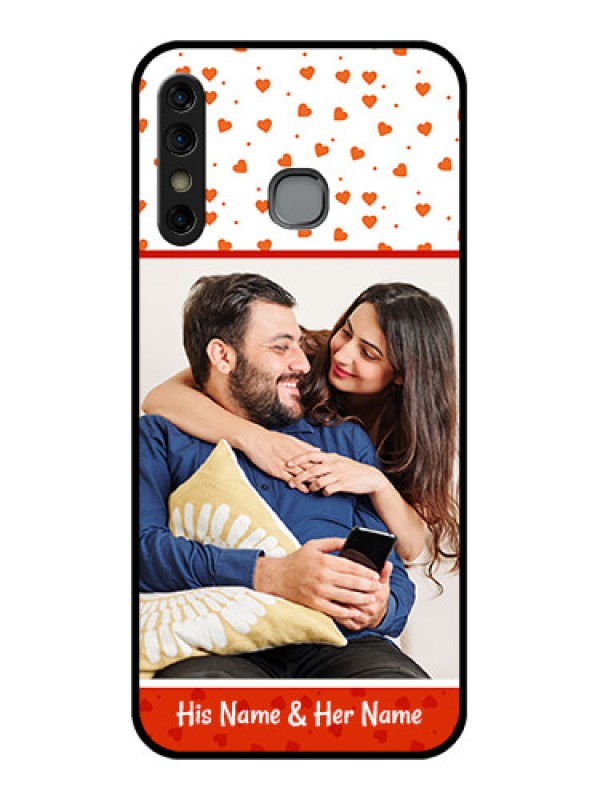 Custom Infinix Hot 8 Custom Glass Phone Case - Orange Love Symbol Design