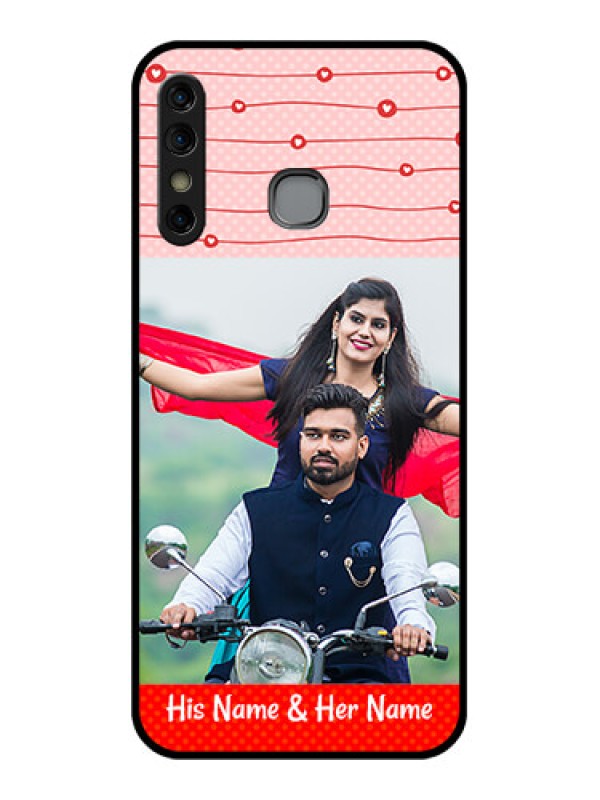 Custom Infinix Hot 8 Custom Glass Phone Case - Red Pattern Case Design