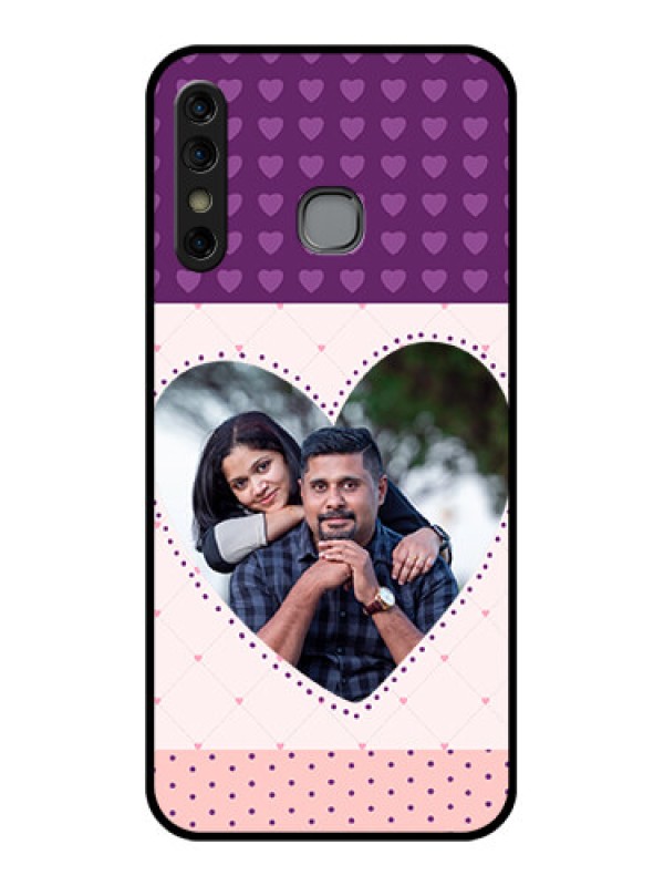 Custom Infinix Hot 8 Custom Glass Phone Case - Violet Love Dots Design