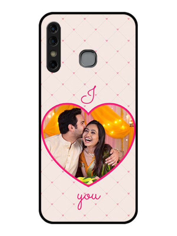 Custom Infinix Hot 8 Custom Glass Phone Case - Heart Shape Design