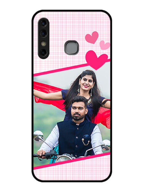 Custom Infinix Hot 8 Custom Glass Phone Case - Love Shape Heart Design
