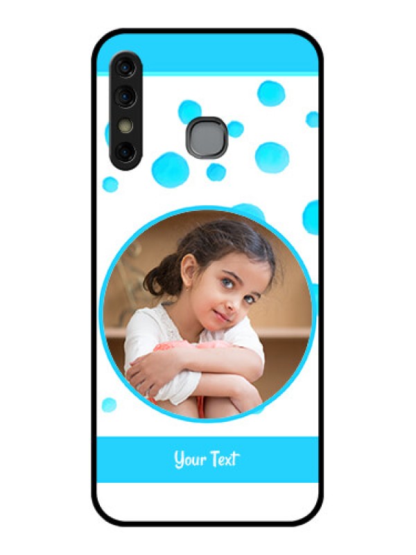Custom Infinix Hot 8 Custom Glass Phone Case - Blue Bubbles Pattern Design