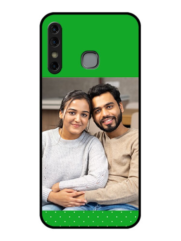 Custom Infinix Hot 8 Custom Glass Phone Case - Green Pattern Design
