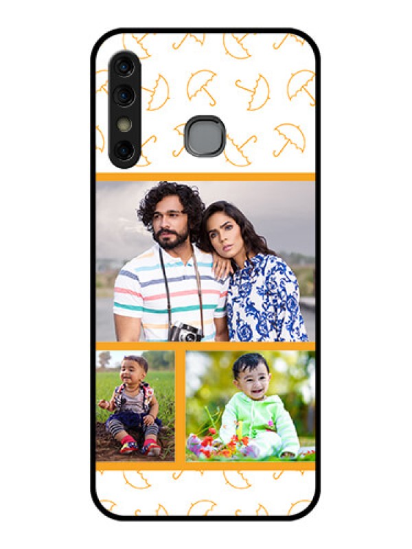 Custom Infinix Hot 8 Custom Glass Phone Case - Yellow Pattern Design