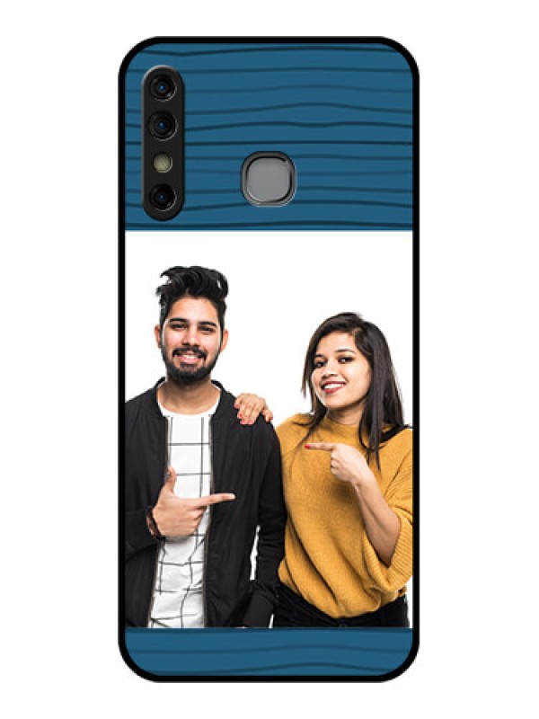 Custom Infinix Hot 8 Custom Glass Phone Case - Blue Pattern Cover Design