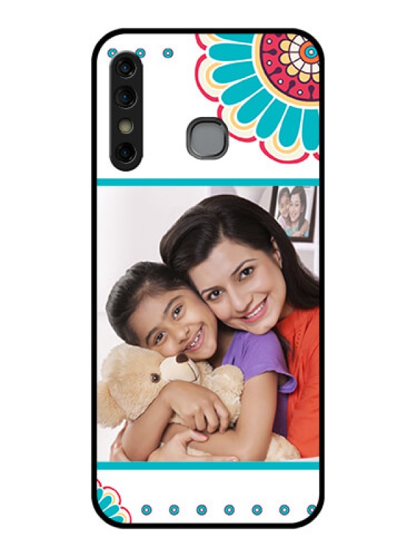 Custom Infinix Hot 8 Custom Glass Phone Case - Flower Design