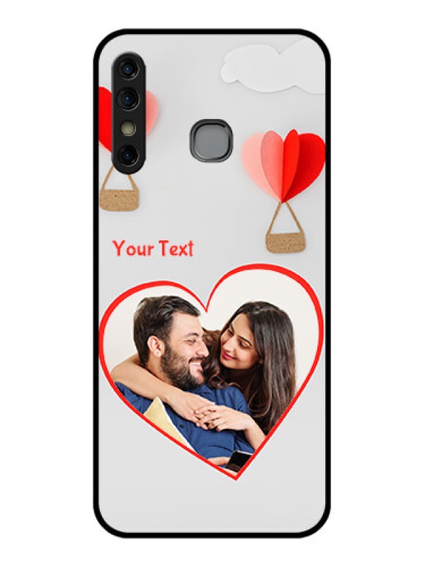 Custom Infinix Hot 8 Custom Glass Phone Case - Parachute Love Design