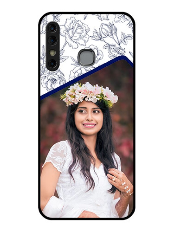 Custom Infinix Hot 8 Custom Glass Phone Case - Classy Floral Design
