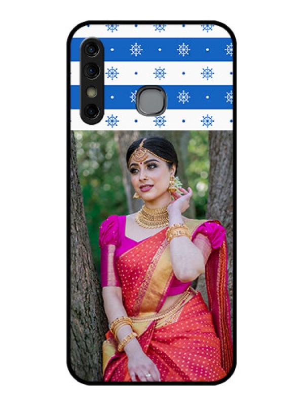 Custom Infinix Hot 8 Custom Glass Phone Case - Snow Pattern Design