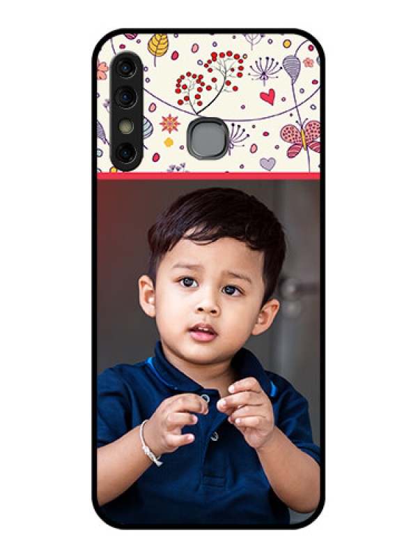 Custom Infinix Hot 8 Custom Glass Phone Case - Premium Floral Design