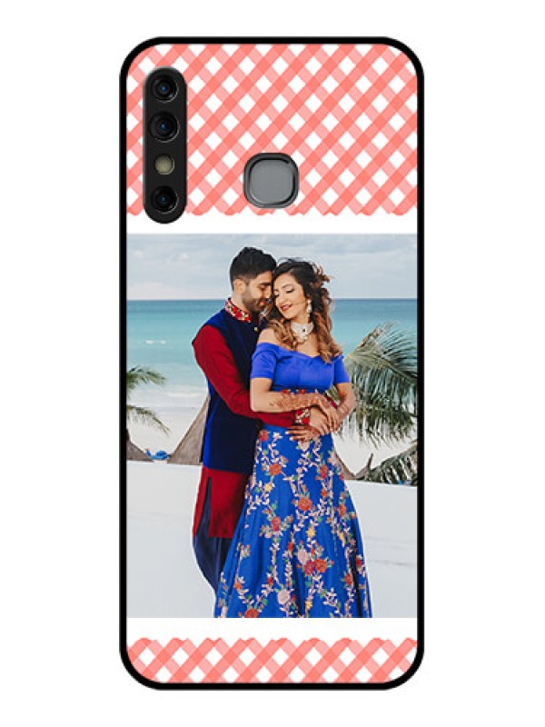 Custom Infinix Hot 8 Custom Glass Phone Case - Pink Pattern Design