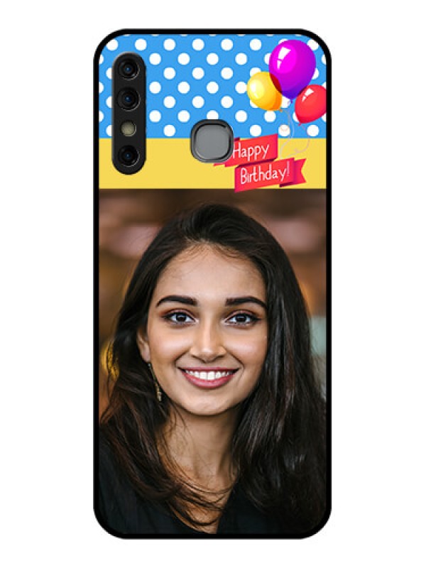 Custom Infinix Hot 8 Custom Glass Phone Case - Happy Birthday Design