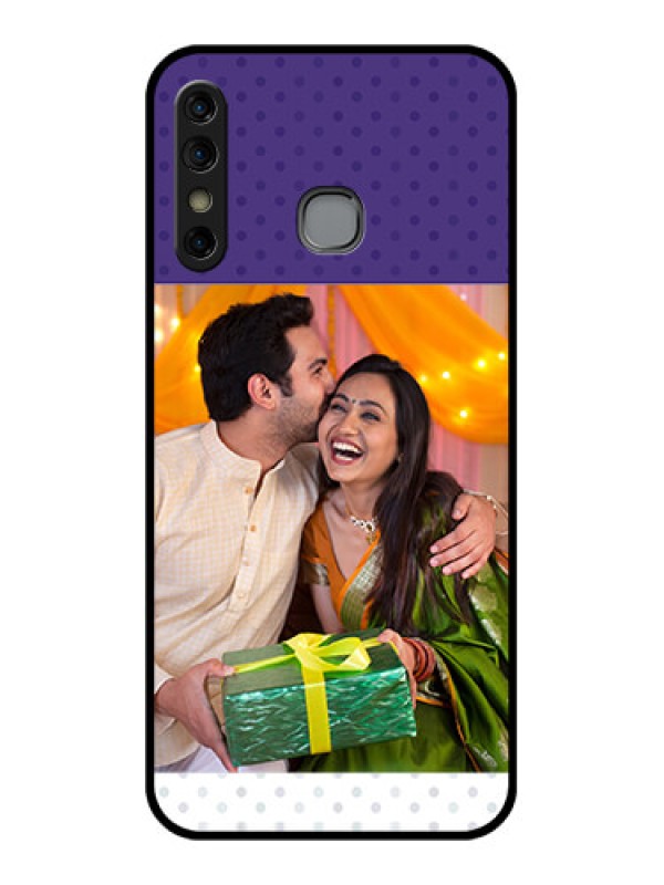 Custom Infinix Hot 8 Custom Glass Phone Case - Violet Colored Pattern Design