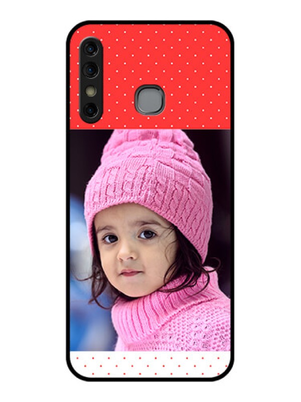 Custom Infinix Hot 8 Custom Glass Phone Case - Red Pattern Design