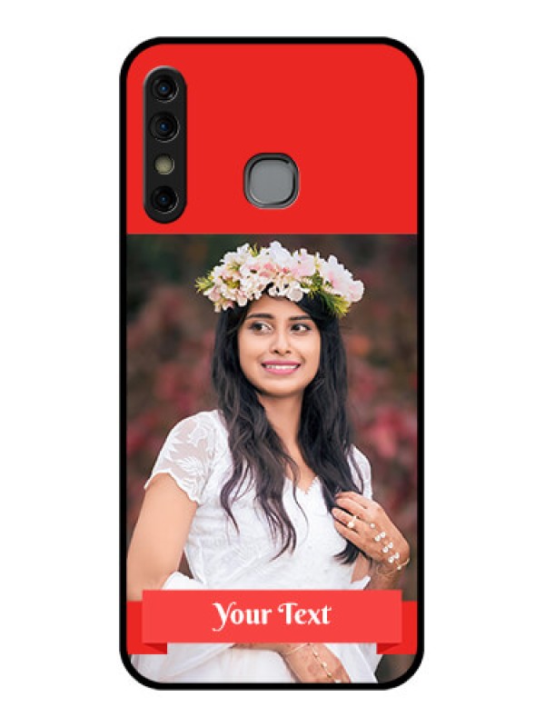 Custom Infinix Hot 8 Custom Glass Phone Case - Simple Red Color Design