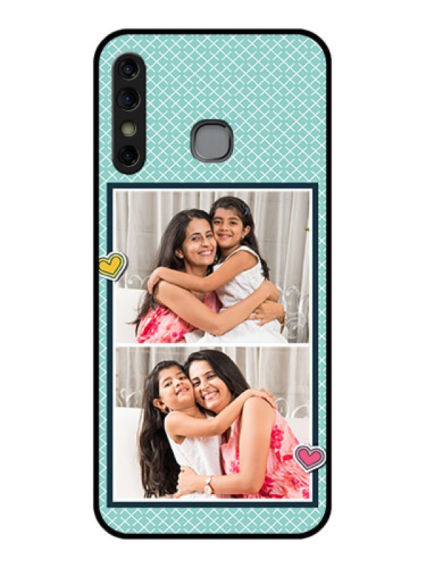 Custom Infinix Hot 8 Custom Glass Phone Case - 2 Image Holder With Pattern Design