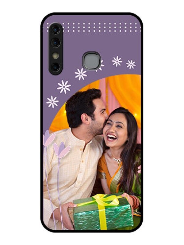 Custom Infinix Hot 8 Custom Glass Phone Case - Lavender Flowers Design