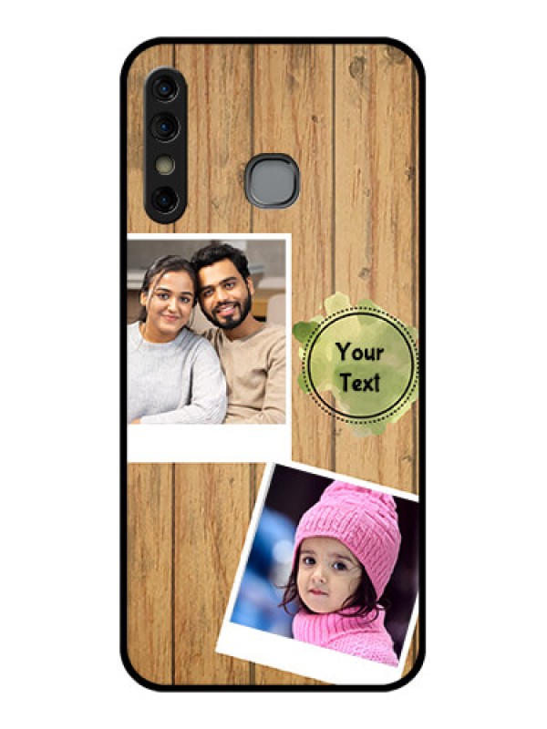 Custom Infinix Hot 8 Custom Glass Phone Case - Wooden Texture Design
