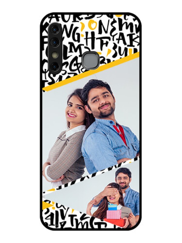 Custom Infinix Hot 8 Custom Glass Phone Case - Letters Pattern Design