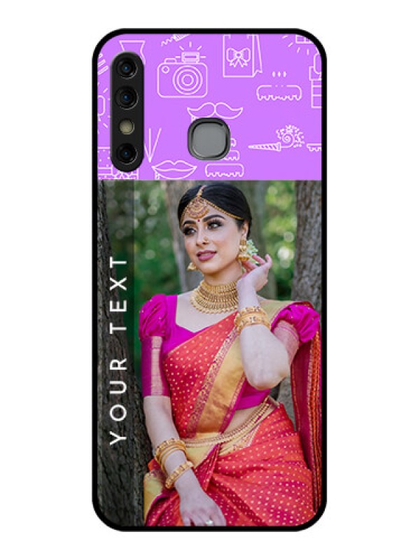 Custom Infinix Hot 8 Custom Glass Phone Case - Birthday Icons Design