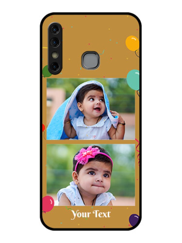 Custom Infinix Hot 8 Custom Glass Phone Case - Image Holder With Birthday Celebrations Design