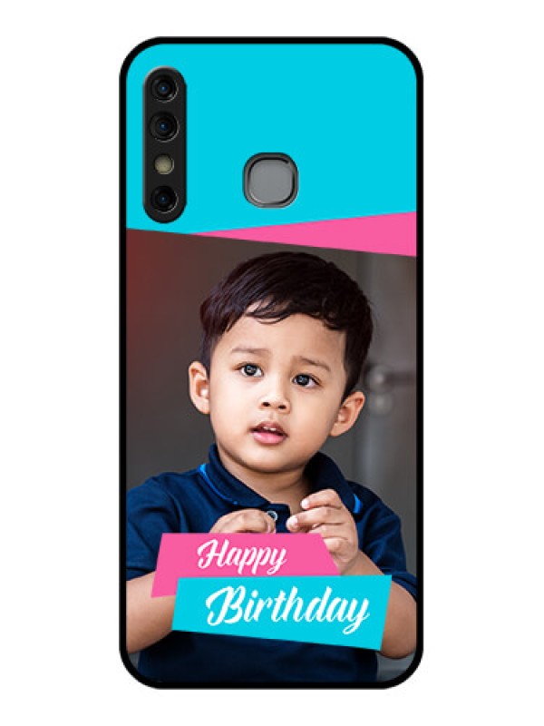 Custom Infinix Hot 8 Custom Glass Phone Case - Image Holder With 2 Color Design