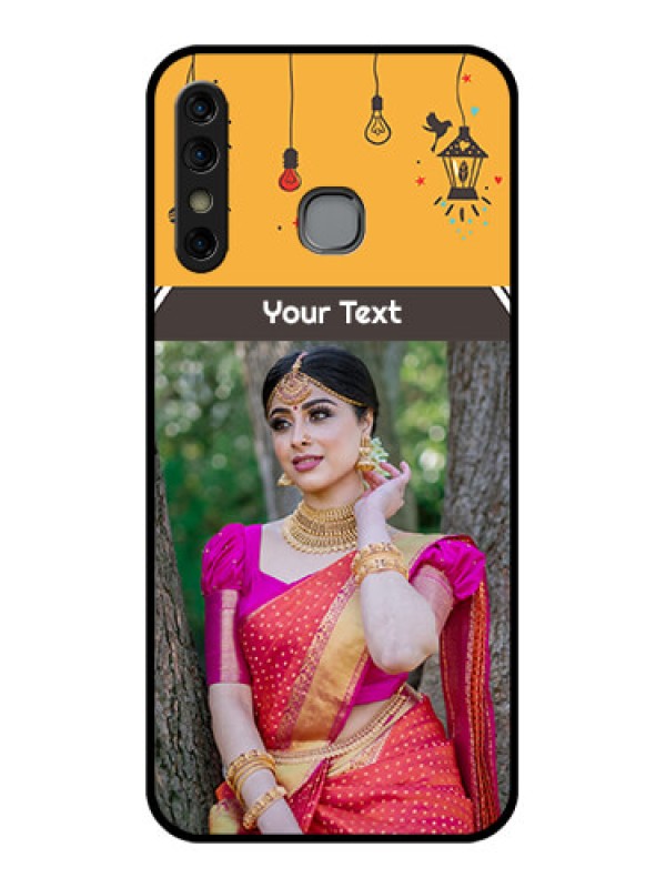 Custom Infinix Hot 8 Custom Glass Phone Case - With Family Picture And Icons