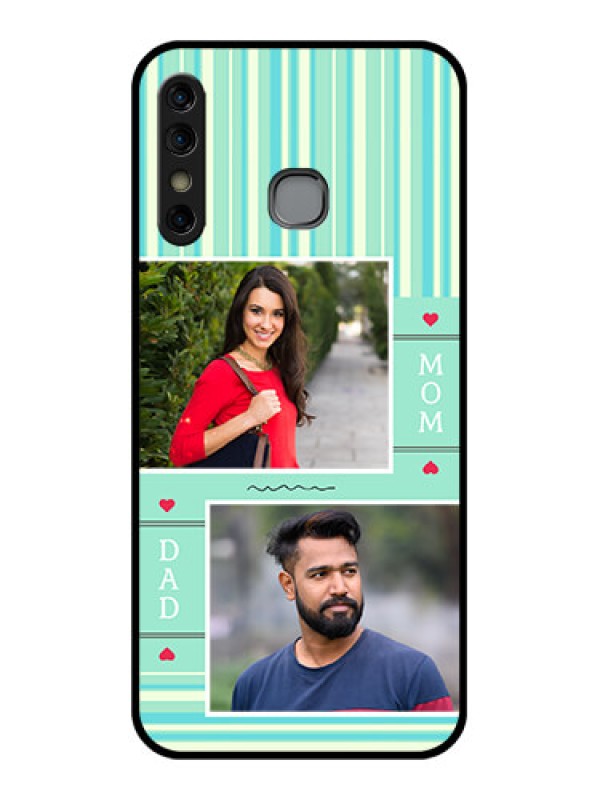 Custom Infinix Hot 8 Custom Glass Phone Case - Mom & Dad Pic Design