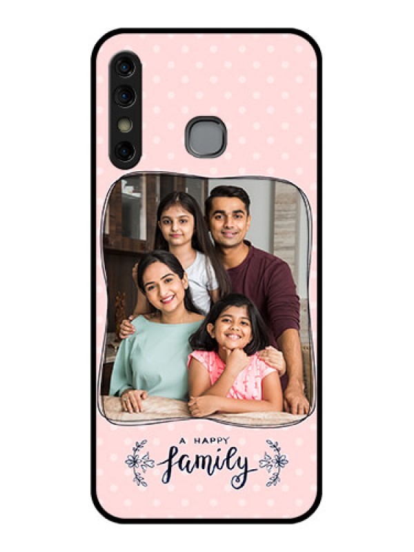 Custom Infinix Hot 8 Custom Glass Phone Case - Family With Dots Design