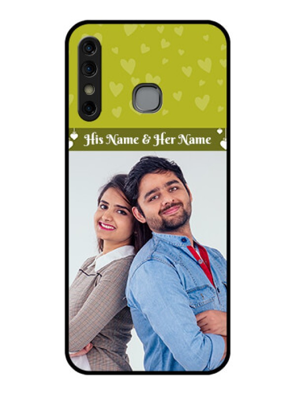 Custom Infinix Hot 8 Custom Glass Phone Case - You & Me Heart Design