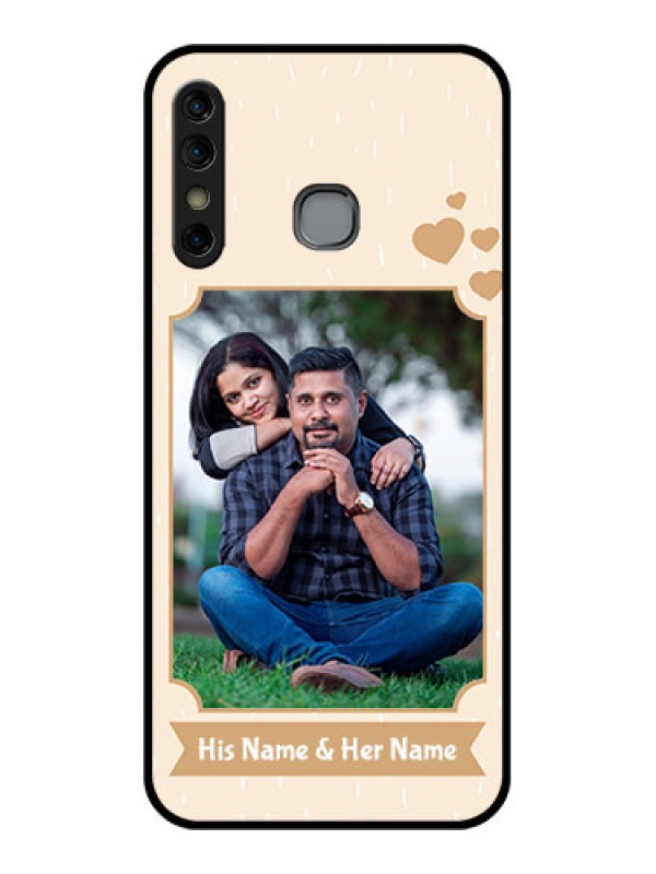 Custom Infinix Hot 8 Custom Glass Phone Case - With Confetti Love Design