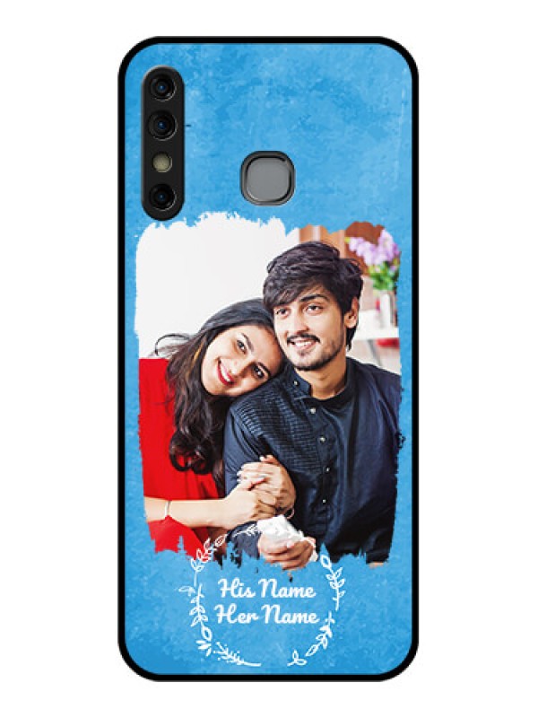 Custom Infinix Hot 8 Custom Glass Phone Case - Blue Color Vintage Design